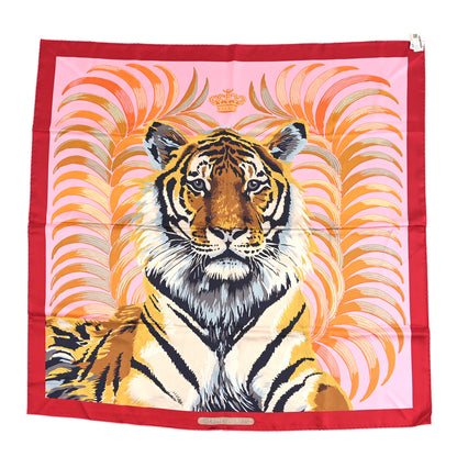 Hermes Silk Tigre Royal Double Face Scarf 90 Rose Bleu Multicolor 2 of 5