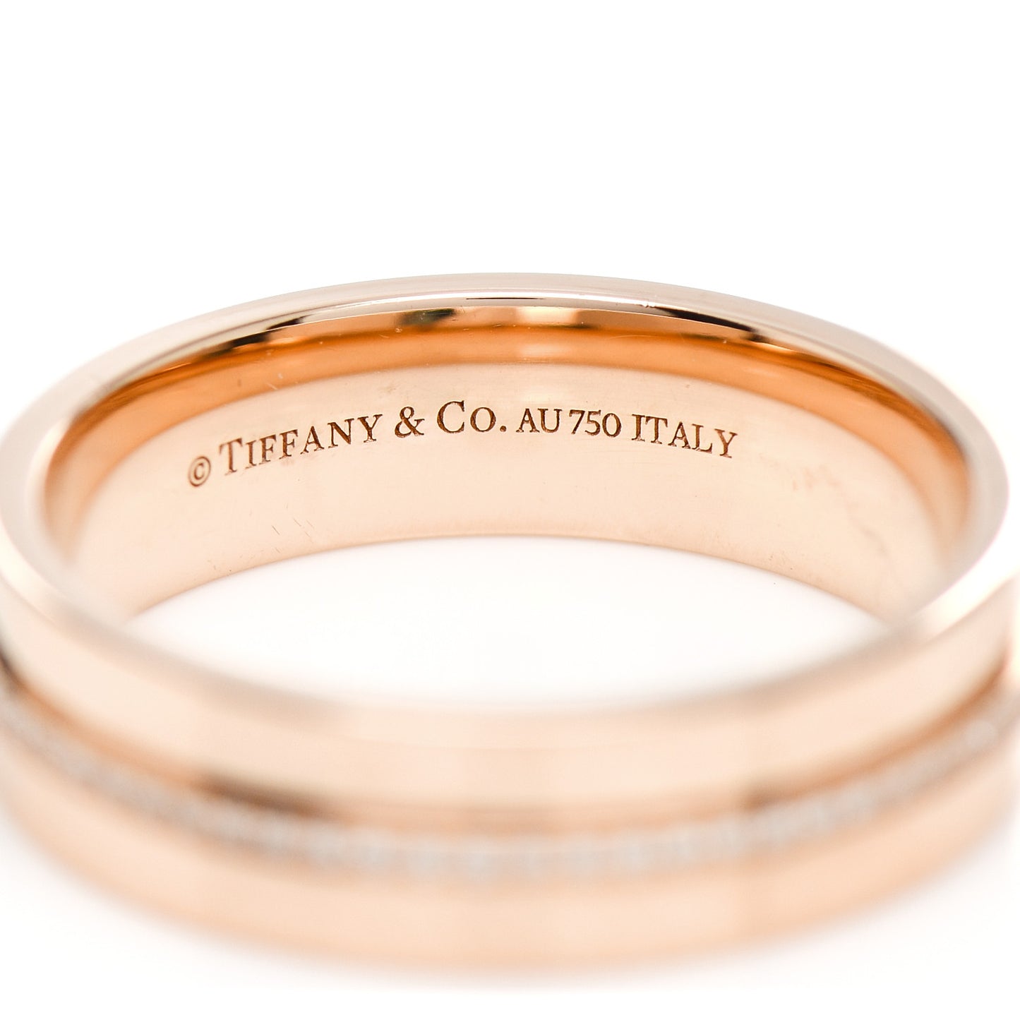 18K Rose Gold Diamond Wide T Two Ring 57 8