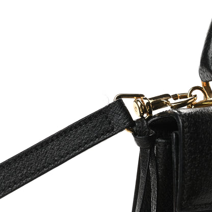 Gucci Textured Calfskin Lady Lock Top Handle Frame Bag Black 10 of 10