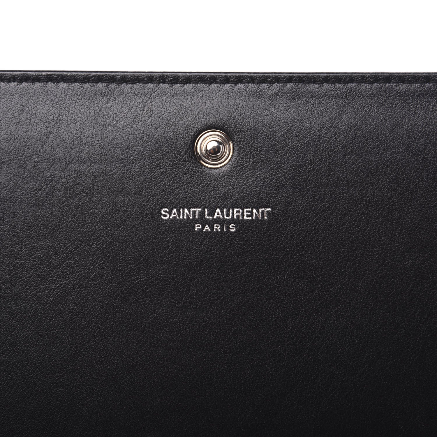 Saint Laurent Crocodile Embossed Calfskin Monogram Chain Wallet Black 6 of 8