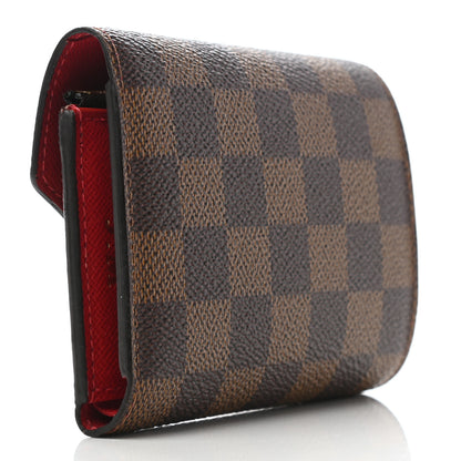 Louis Vuitton Damier Ebene Victorine Wallet Red 3 of 8