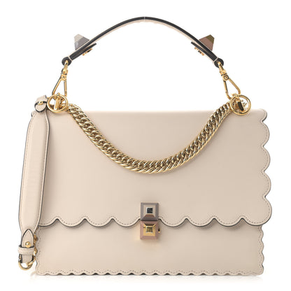 Fendi Vitello Baltico Scalloped Studded Kan I Shoulder Bag Camelia 1 of 19