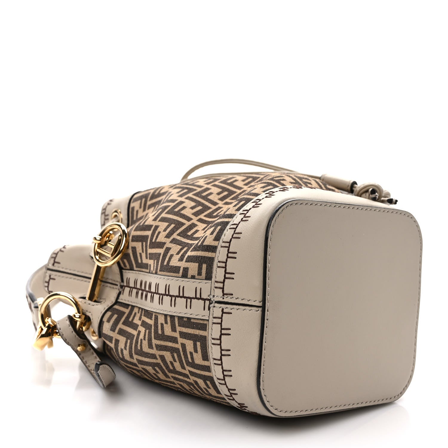 Fendi Suede Vitello Grace F is Fendi Micro FF Mini Mon Tresor Bucket Bag Nude Spring Maya 4 of 9