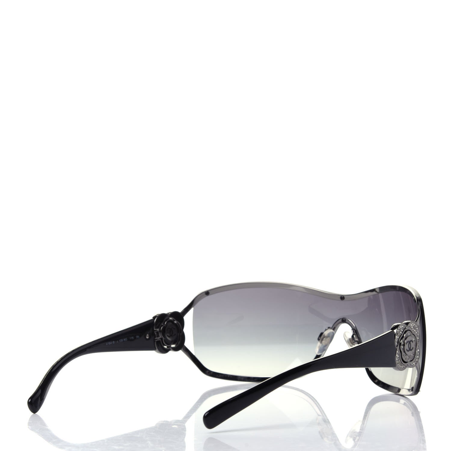 Chanel Swarovski Crystal Camellia CC Sunglasses 4164-B Black 3 of 5