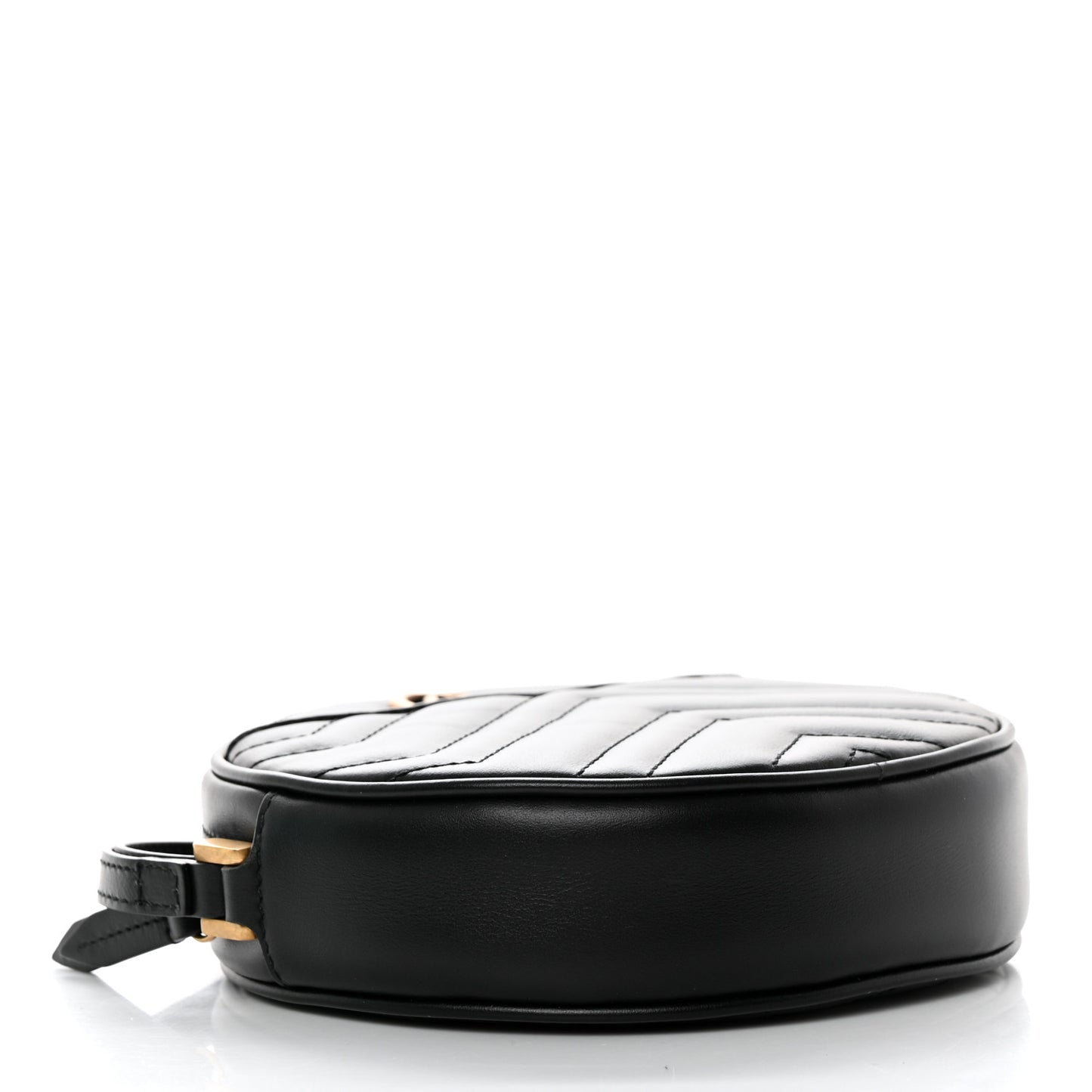 Calfskin Matelasse GG Marmont Round Wrist Wallet Black