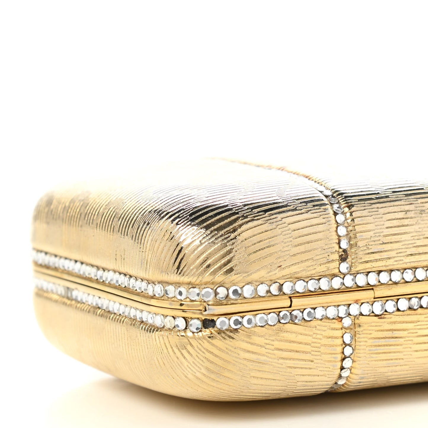 Crystal Minaudiere Clutch Gold