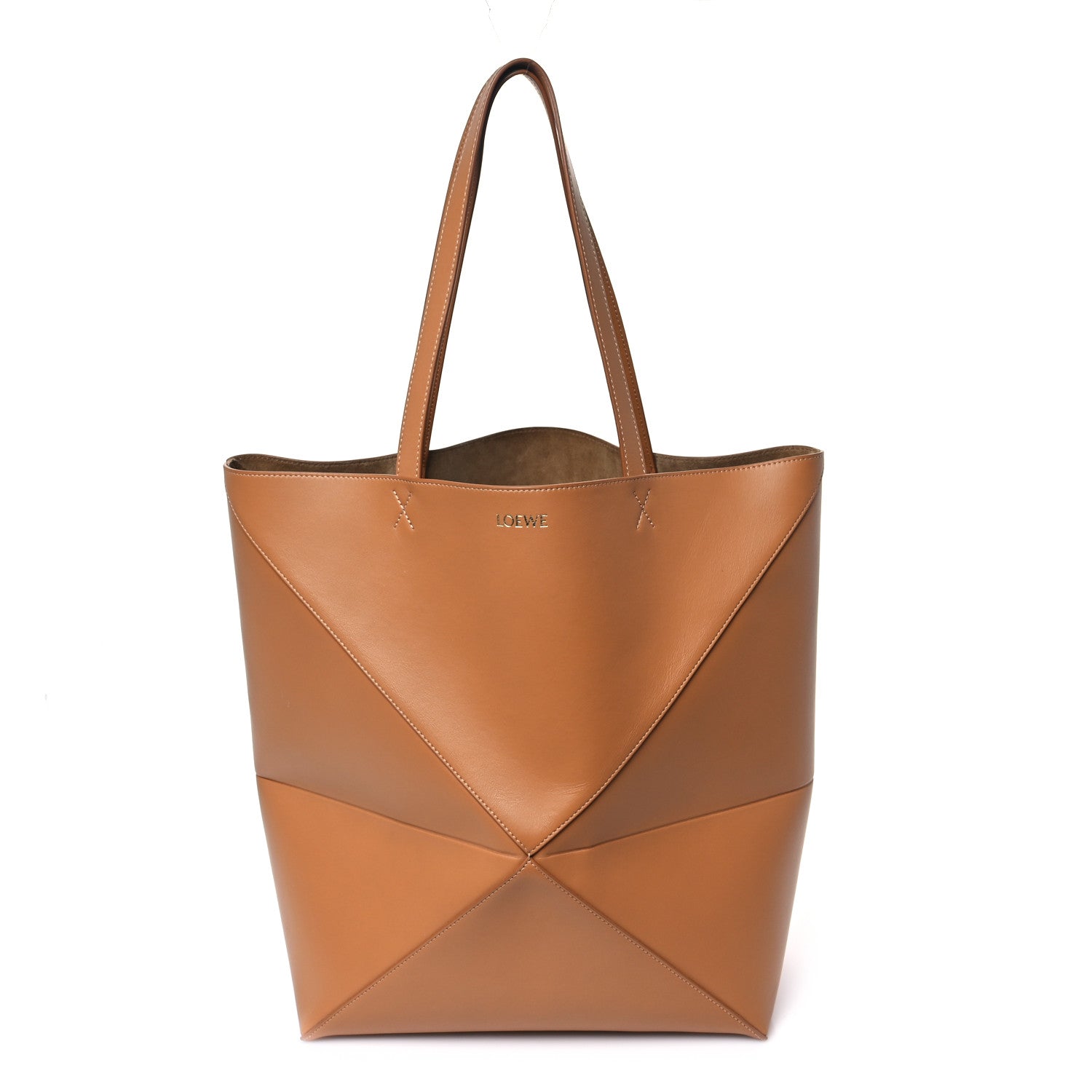 Loewe Shiny Calfskin Large Puzzle Fold Tote Warm Desert 1 of 11