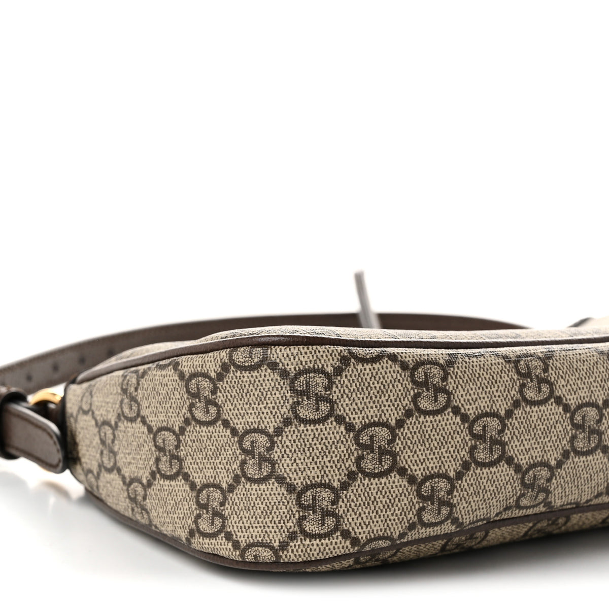 GG Supreme Monogram Textured Dollar Calfskin Small Ophidia Hobo Beige Ebony New Acero