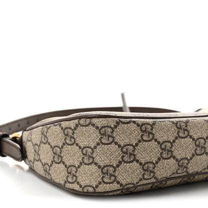 Gucci GG Supreme Monogram Textured Dollar Calfskin Small Ophidia Hobo Beige Ebony New Acero 9 of 10