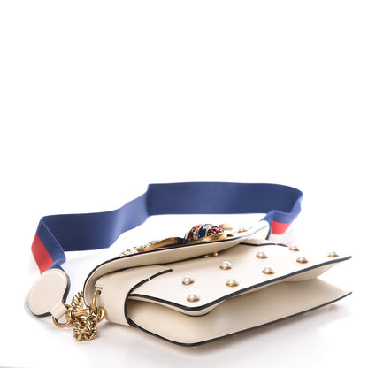 Gucci Nappa Pearl Studded Mini Queen Margaret Broadway Shoulder Bag Mystic White 5 of 12