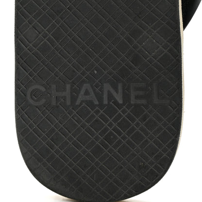 Chanel PVC Camellia Thong Sandals 37 Black 6 of 10