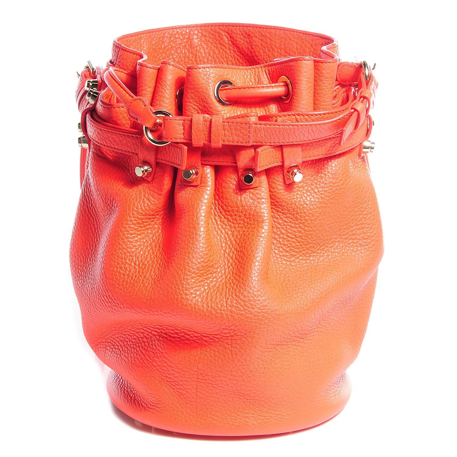 Alexander Wang Pebbled Lambskin Diego Bucket Bag Tang w Pale Gold Hardware 1 of 8