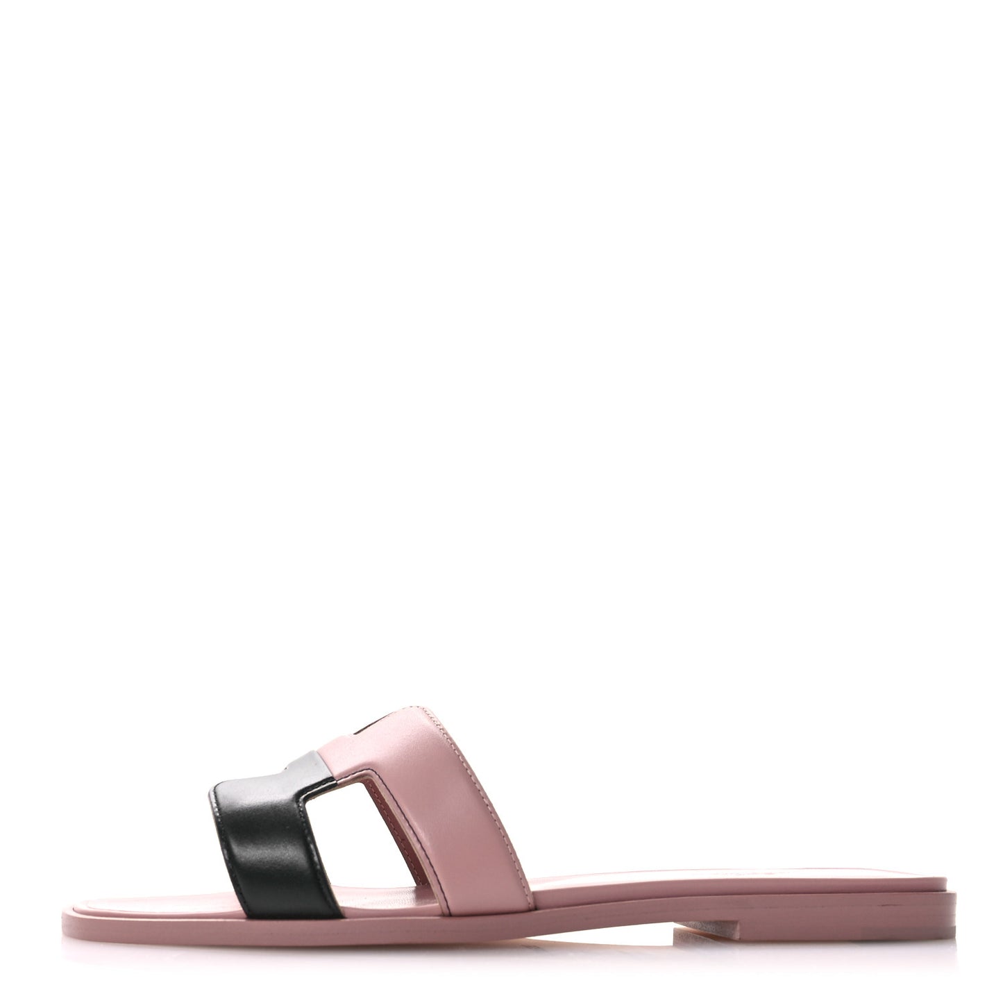 Box Calfskin Oran Sandals 38 Black Vieux Rose