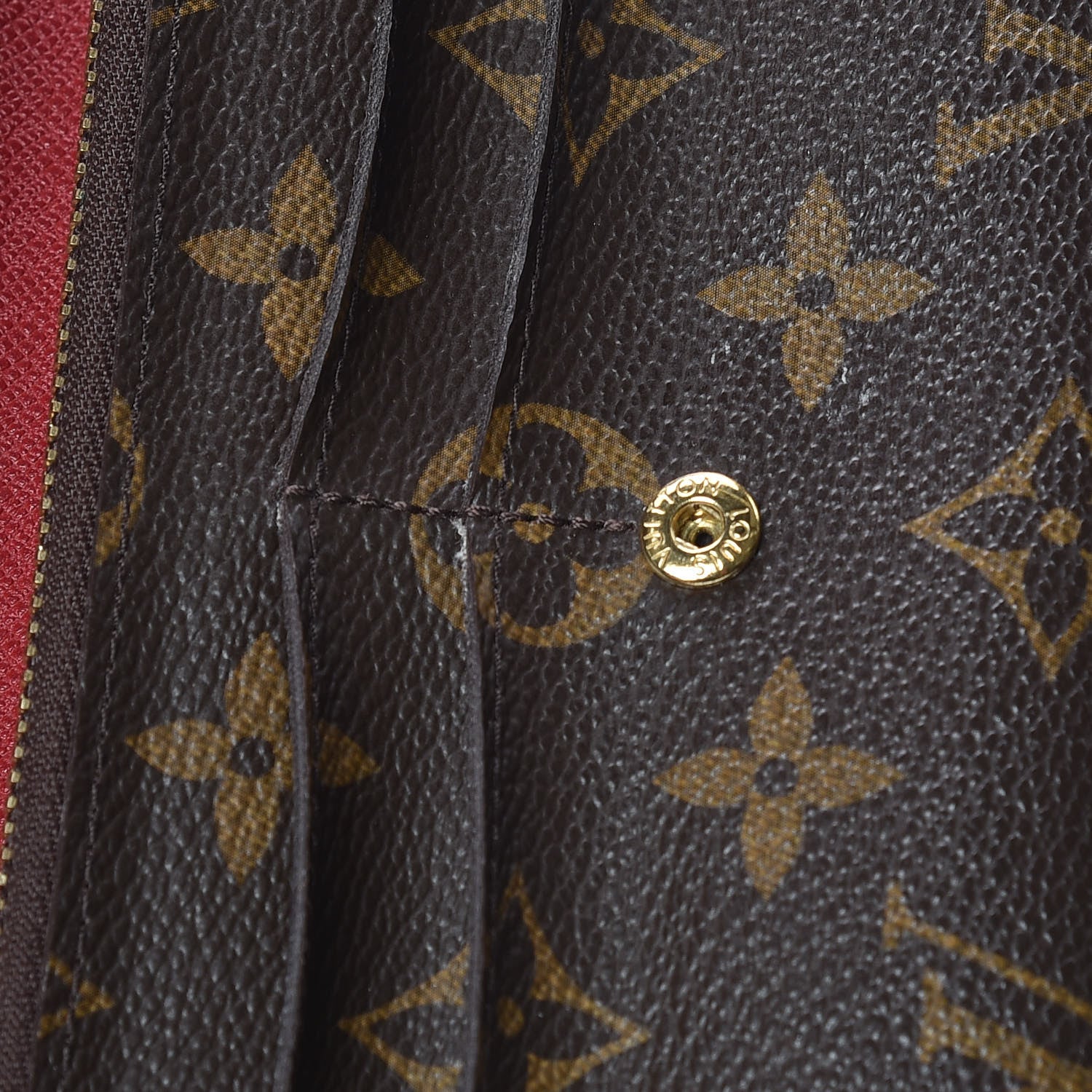 Louis Vuitton Monogram Emilie Wallet Red 13 of 14