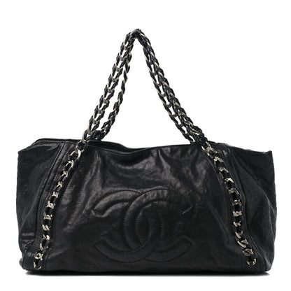 Chanel Glazed Calfskin East West Modern Chain Tote Black 1 of 15
