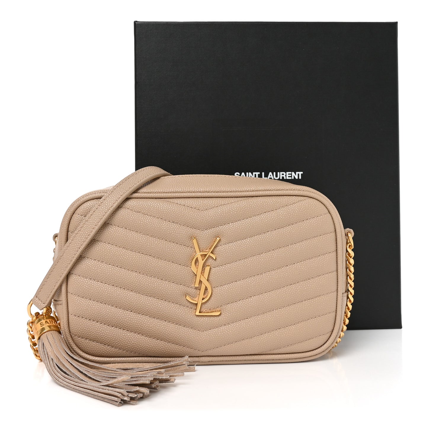 Grain De Poudre Matelasse Monogram Mini Lou Camera Bag Dark Beige