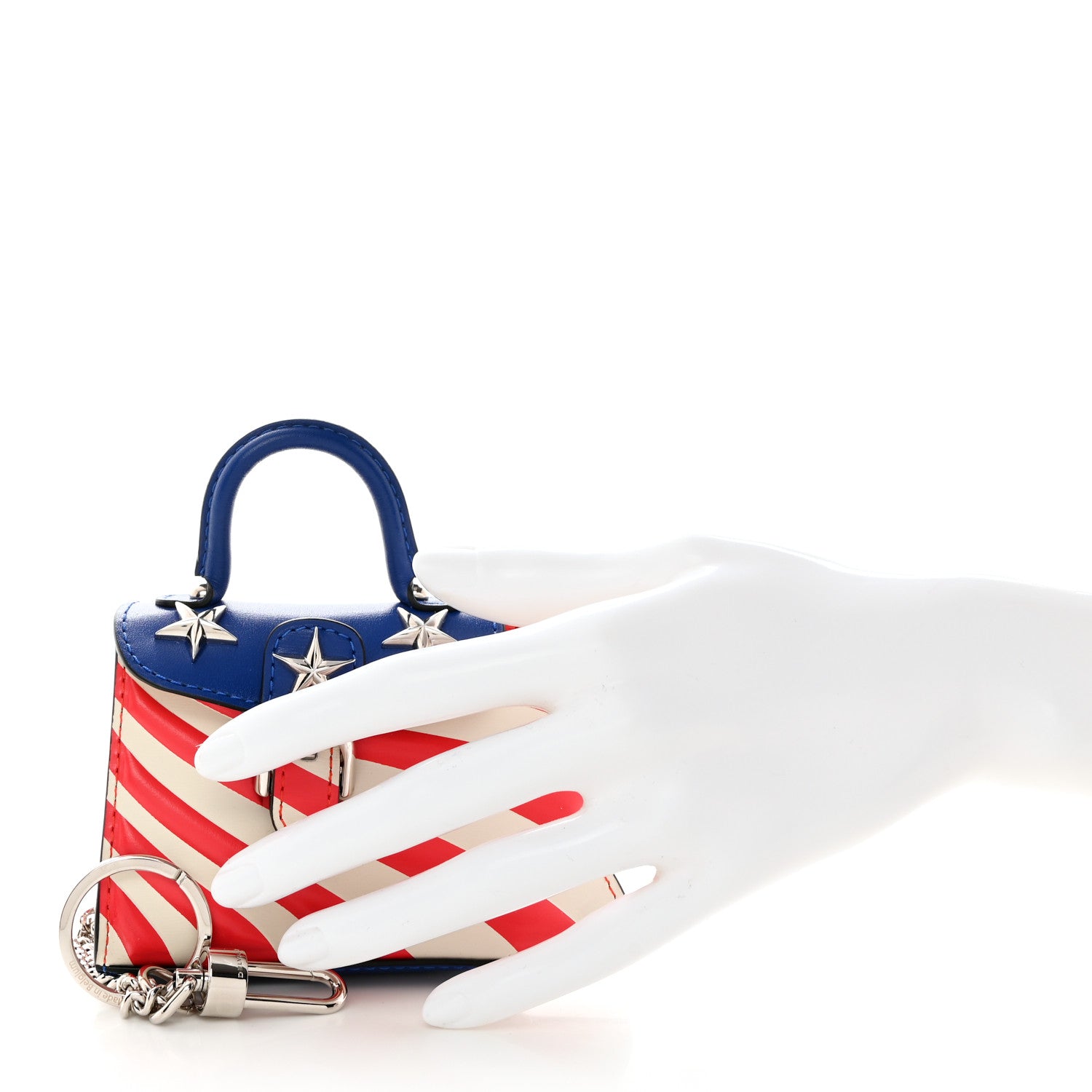 Delvaux Box Calfskin Wonder Woman Mini Brillant Bag Charm Blue White Red 4 of 13