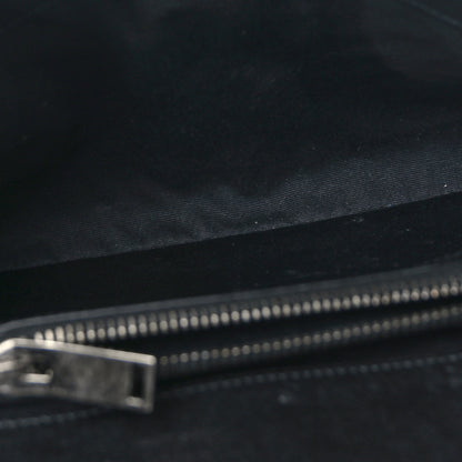 Saint Laurent Sheepskin Matelasse Chevron Monogram Medium College Bag Black 5 of 9