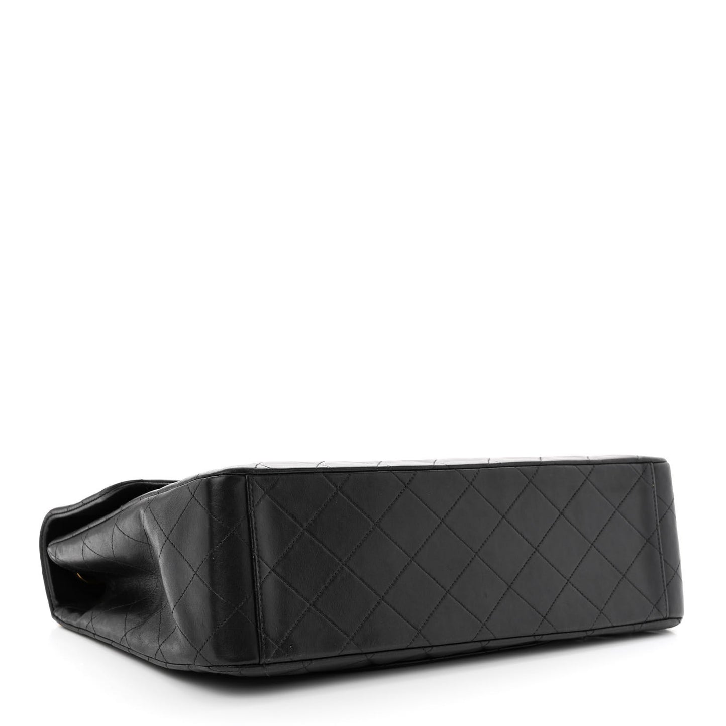 Lambskin Quilted XL Jumbo Single Flap Black