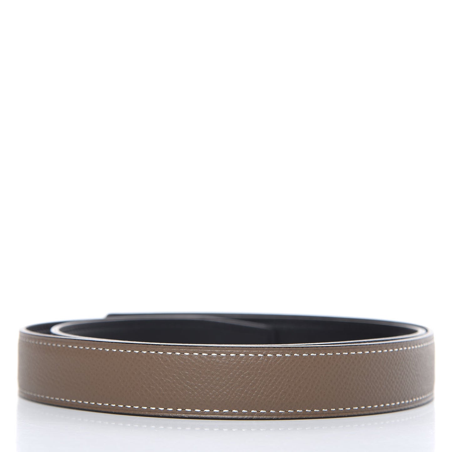 Box Epsom 24mm Mini Constance H Belt 85 Black Etoupe