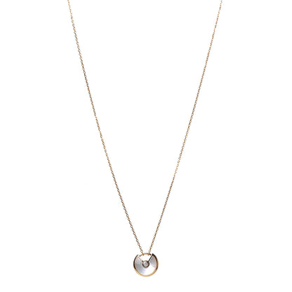 Cartier 18K Yellow Gold Diamond Mother of Pearl XS Amulette de Cartier Pendant Necklace 1 of 7