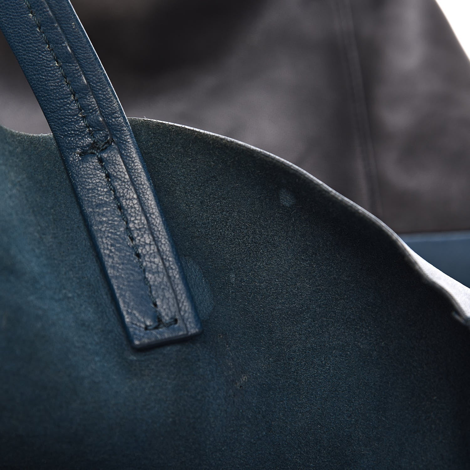 Celine Lambskin Vertical Bi-Cabas Petrol Black 7 of 18