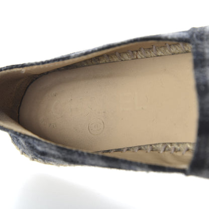 Chanel Flannel CC Espadrilles 36 Dark Grey Black 7 of 8