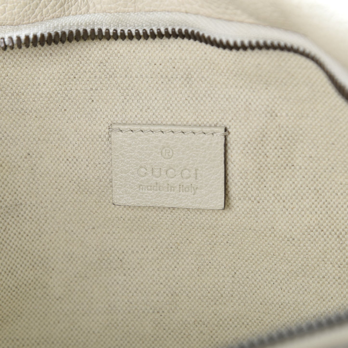 Grained Calfskin Logo Belt Bag White