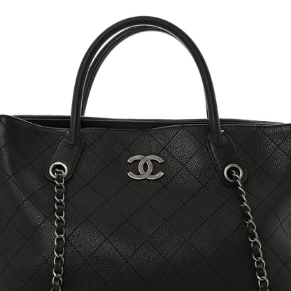 Chanel Grained Vegetal Calfskin Urban Shopping Tote Black 10 of 15