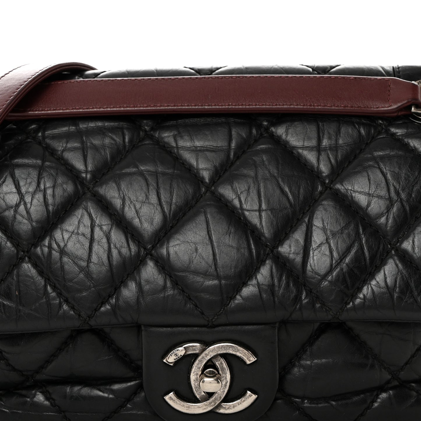 Aged Calfskin Medium New Portobello Flap Black