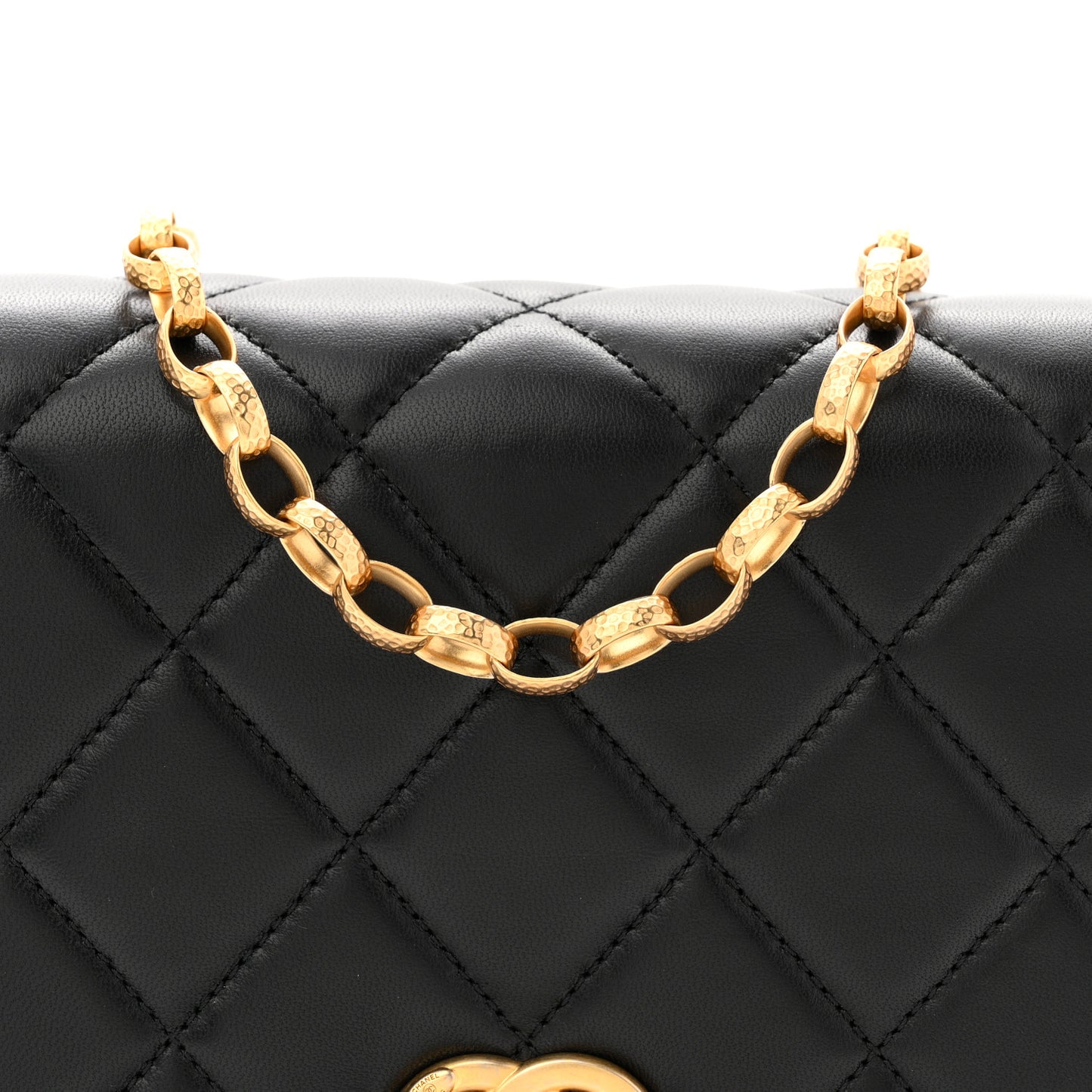 Lambskin Quilted Small CC Coin Flap Bag Black
