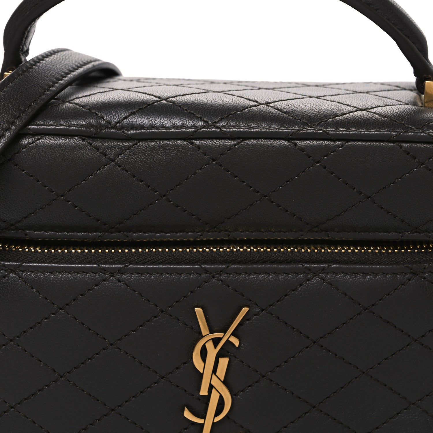Saint Laurent Lambskin Quilted Mini Gaby Vanity Case Light Musk 8 of 10