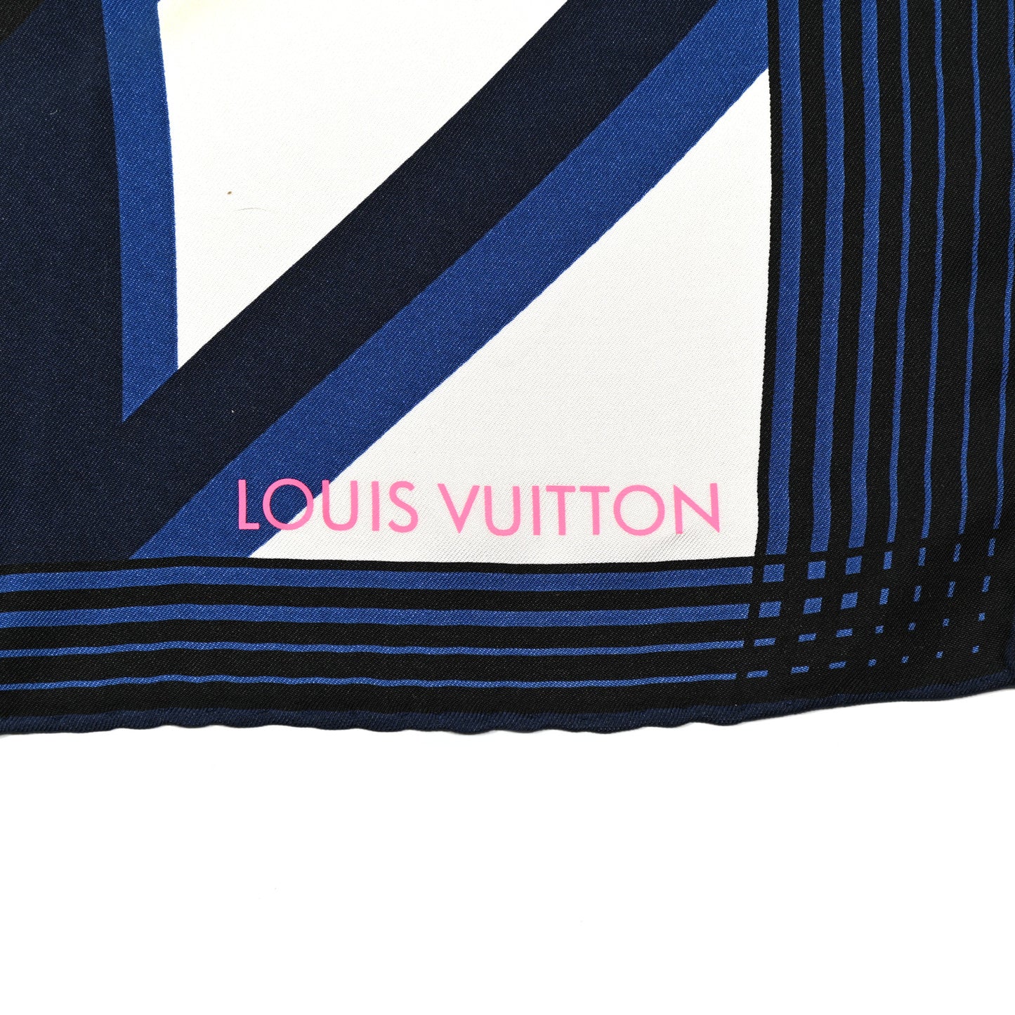 Silk LV Monogram Square Scarf Navy