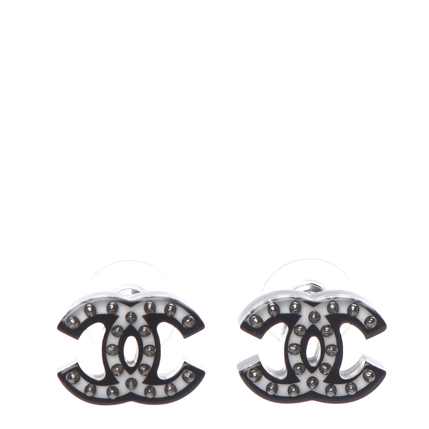 Resin CC Earrings Black White