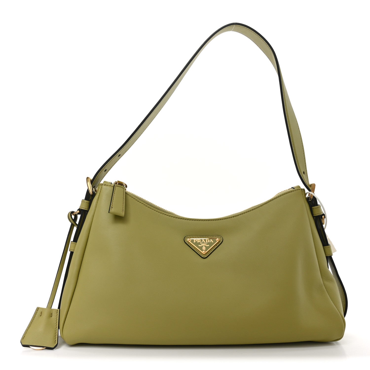 Prada Soft Calfskin Medium Aimee Shoulder Bag Pistachio 1 of 9