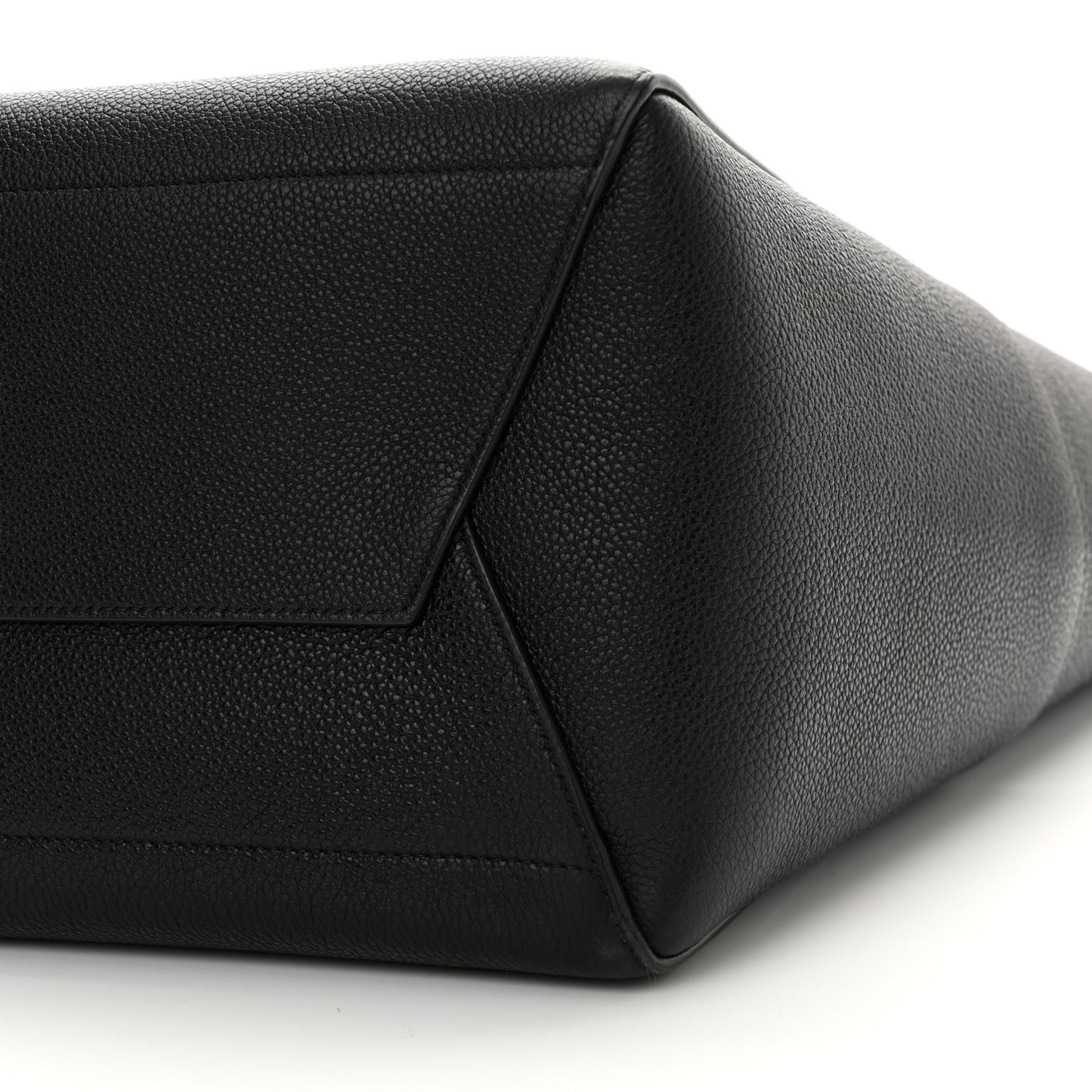 Soft Grained Calfskin Sangle Bucket Bag Black