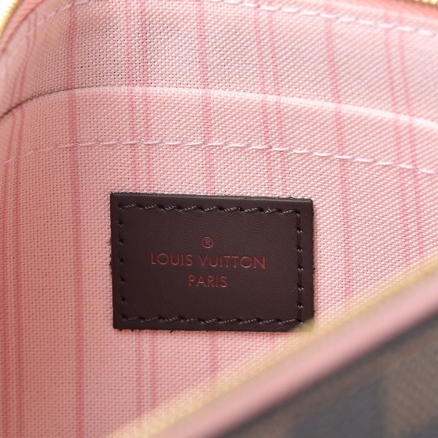Damier Ebene Neverfull MM GM Pochette Rose Ballerine