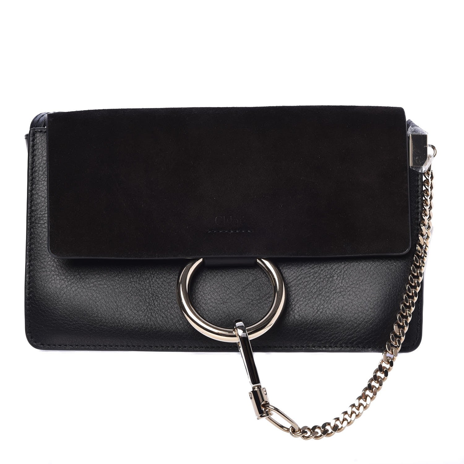 Chloe Suede Calfskin Small Faye Shoulder Bag Black 1 of 9