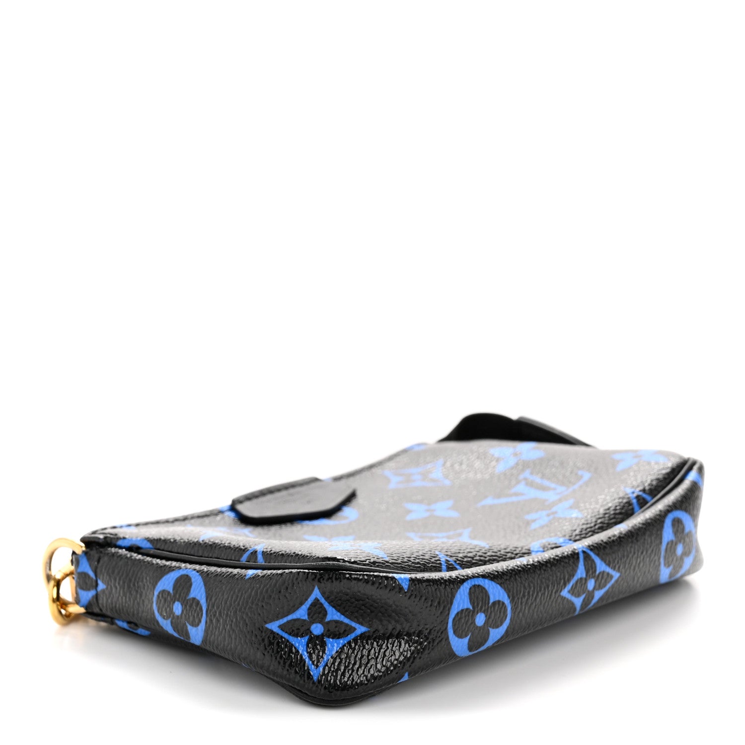 Louis Vuitton Colored Monogram Mini Pochette Accessories Blue Black 4 of 9