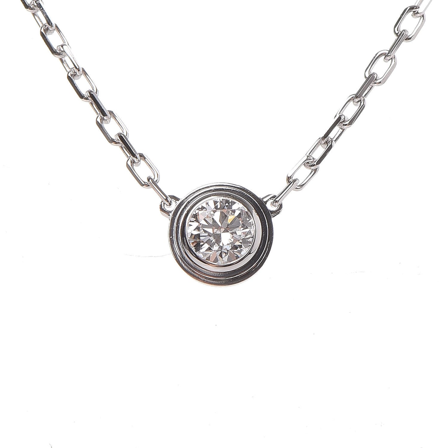 18K White Gold Diamond LM D'Amour Pendant Necklace