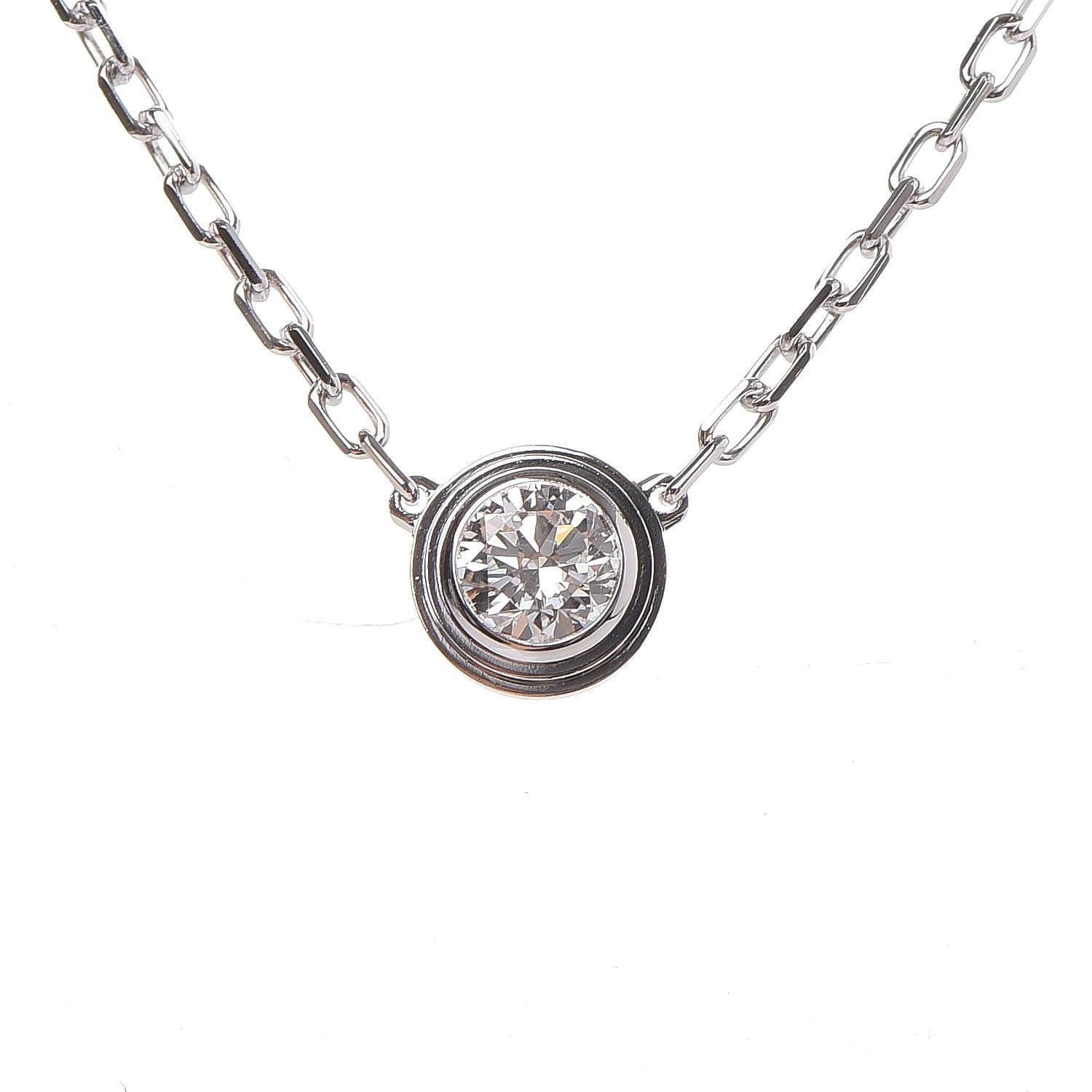 Cartier 18K White Gold Diamond LM D'Amour Pendant Necklace 4 of 6