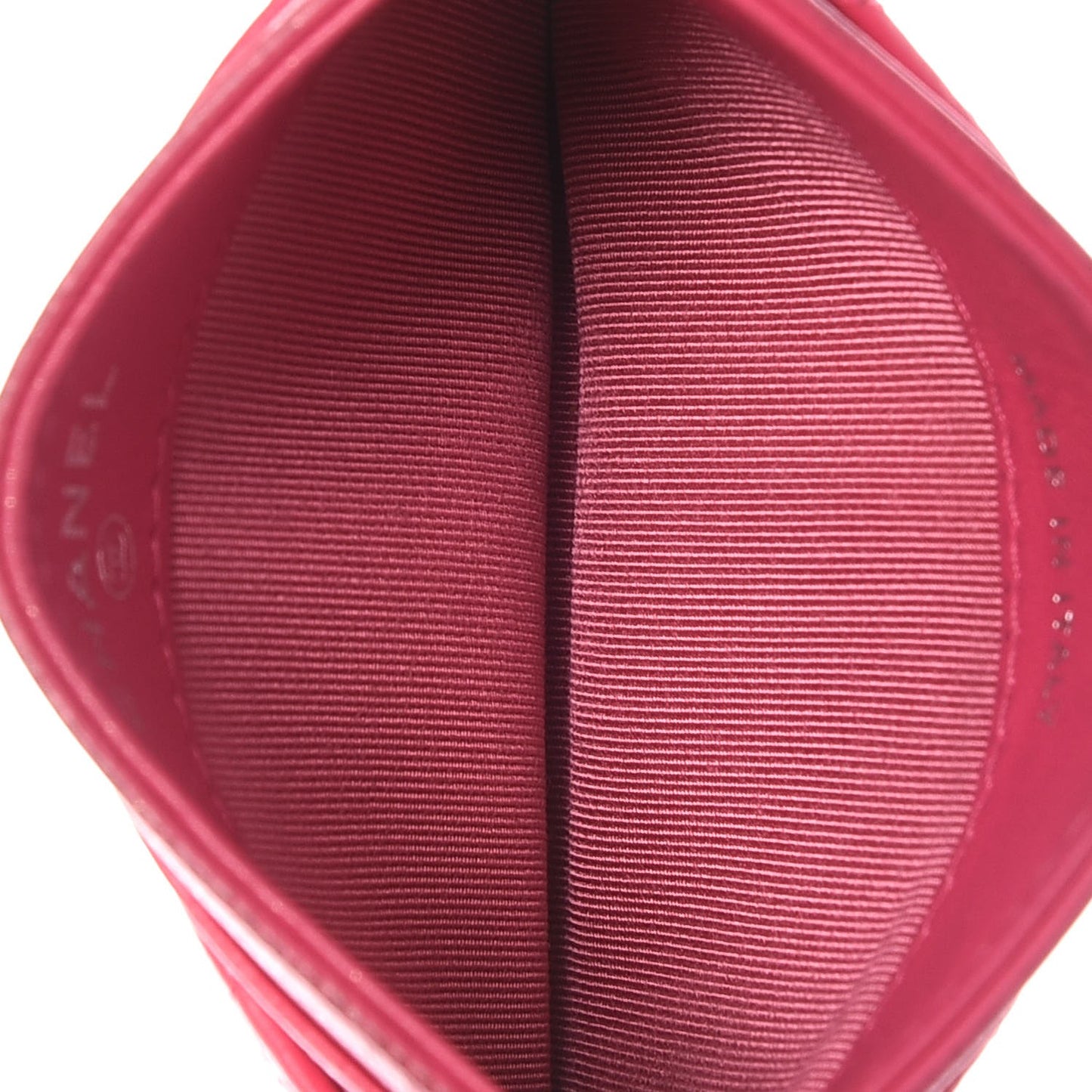 Lambskin Quilted Card Holder Fuchsia