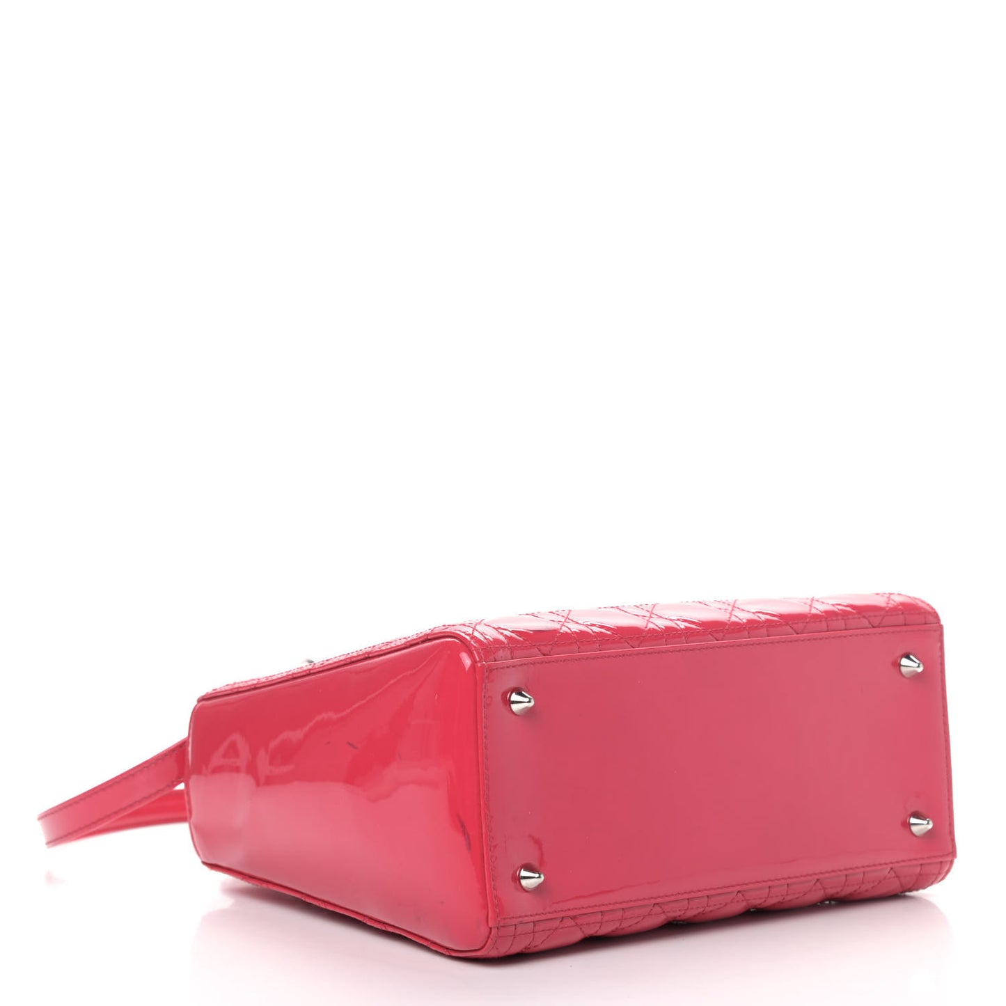 Patent Cannage Medium Lady Dior Fuchsia