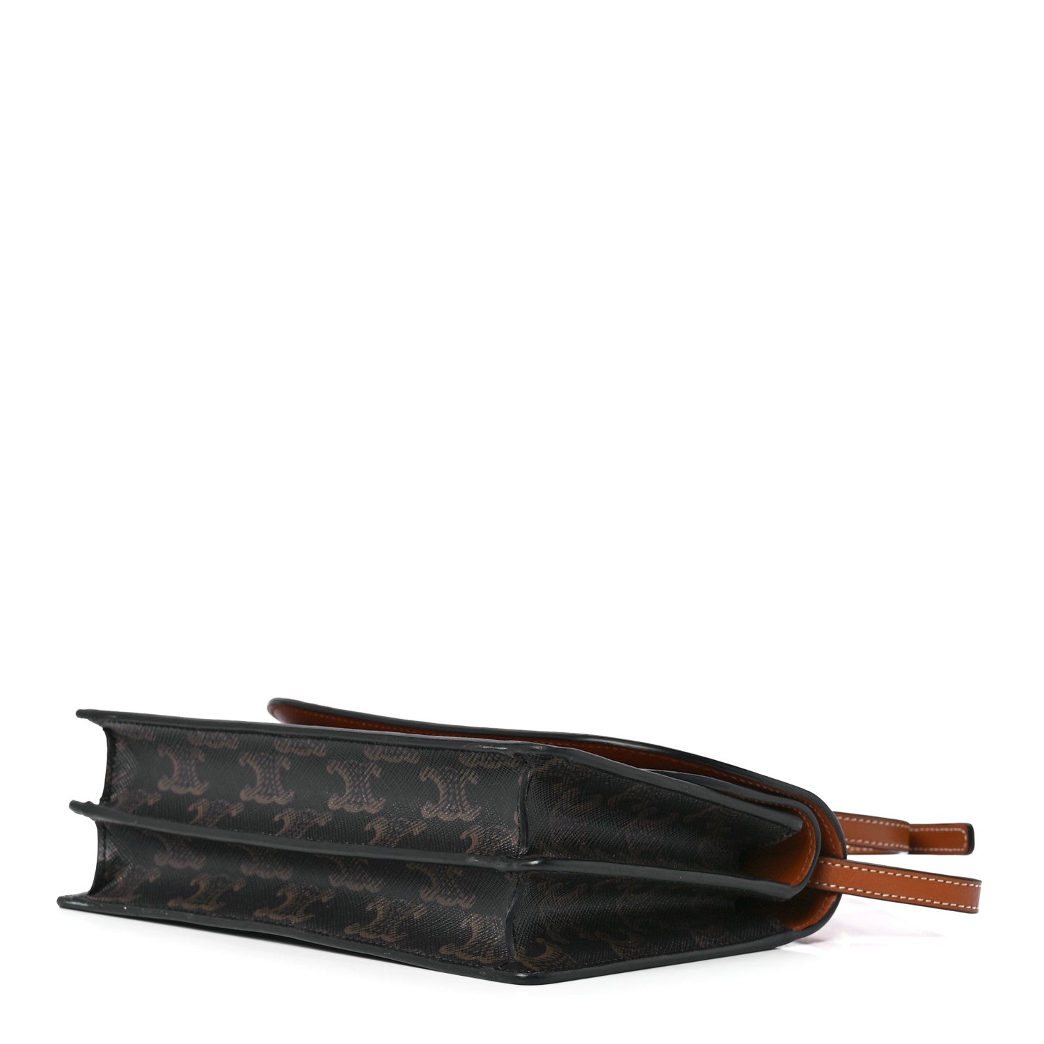 Celine Triomphe Canvas Lambskin Wallet On Strap Tan 10 of 12