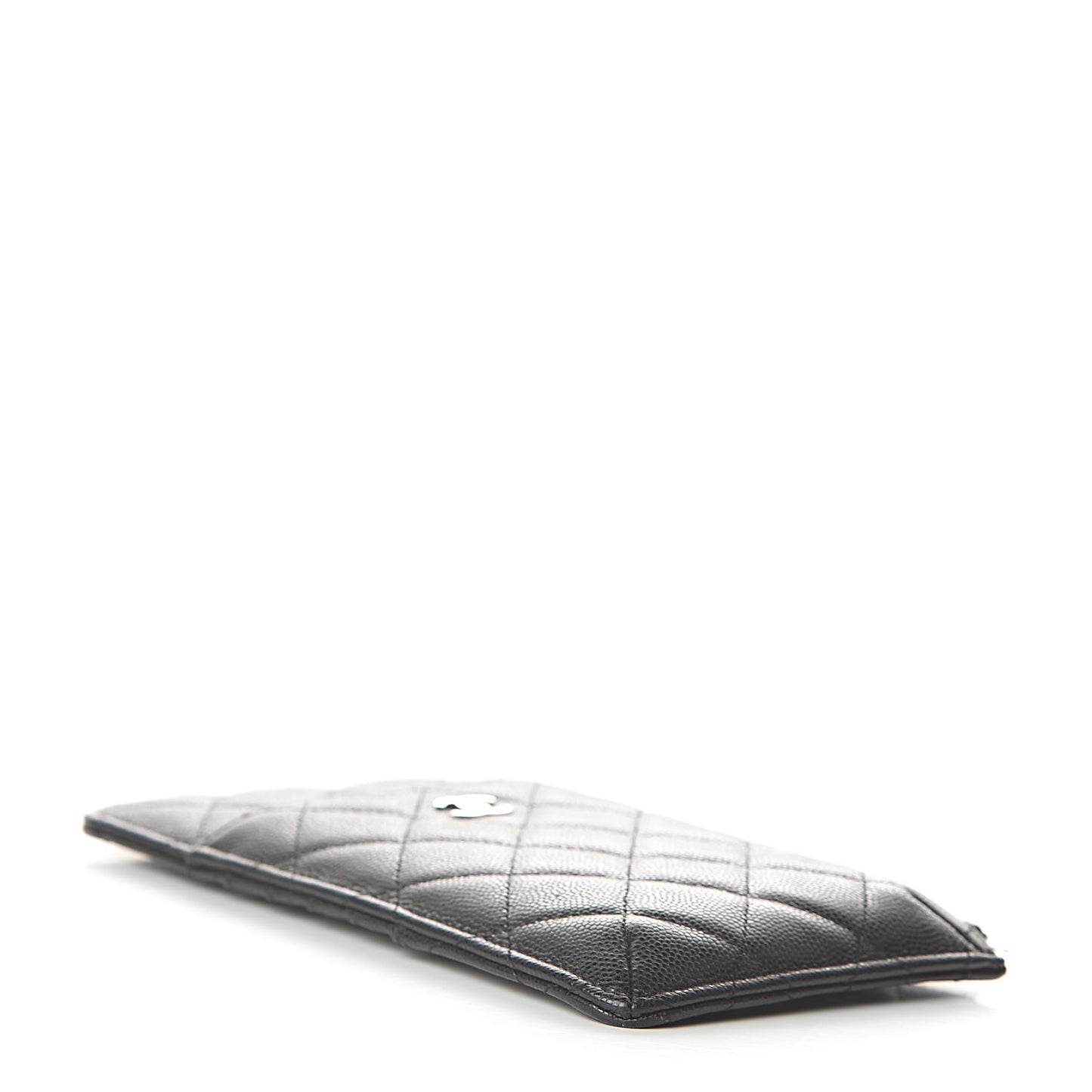 Caviar Quilted Classic Flat Wallet Pouch Black