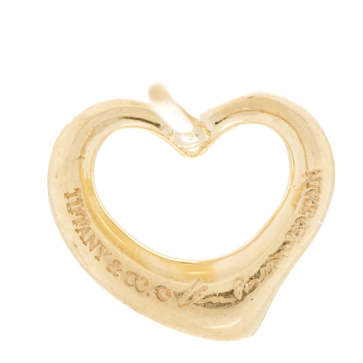 18K Yellow Gold 11mm Elsa Peretti Open Heart Earrings