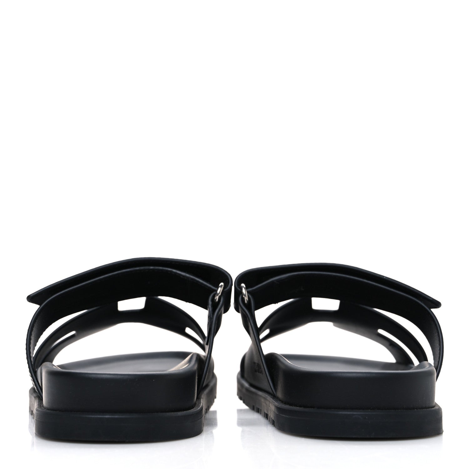 Hermes Calfskin Womens Chypre Sandals 38.5 Black 6 of 12