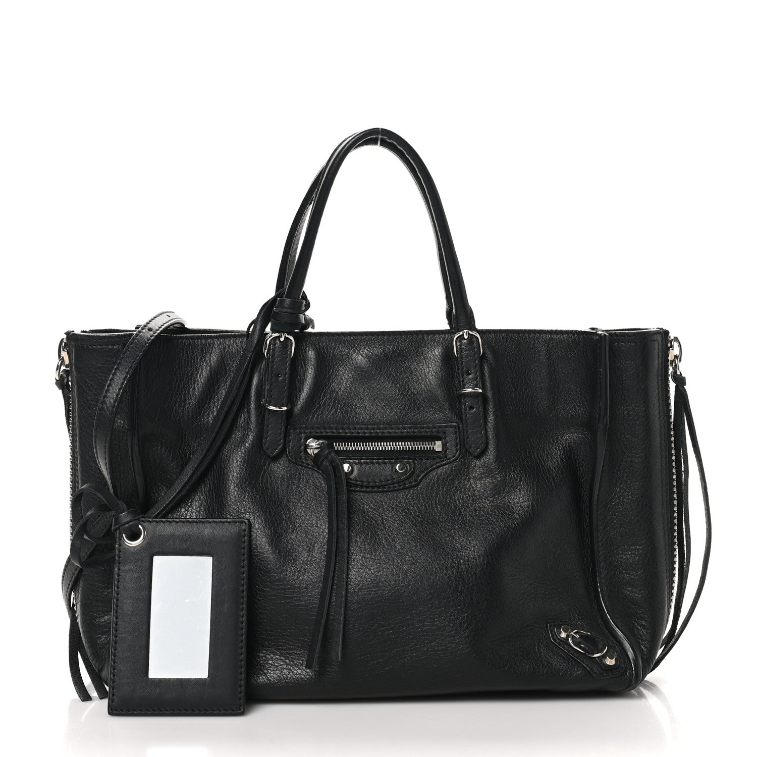 Balenciaga Veau Papier A6 Zip Around Tote Black 1729599 – FASHIONPHILE