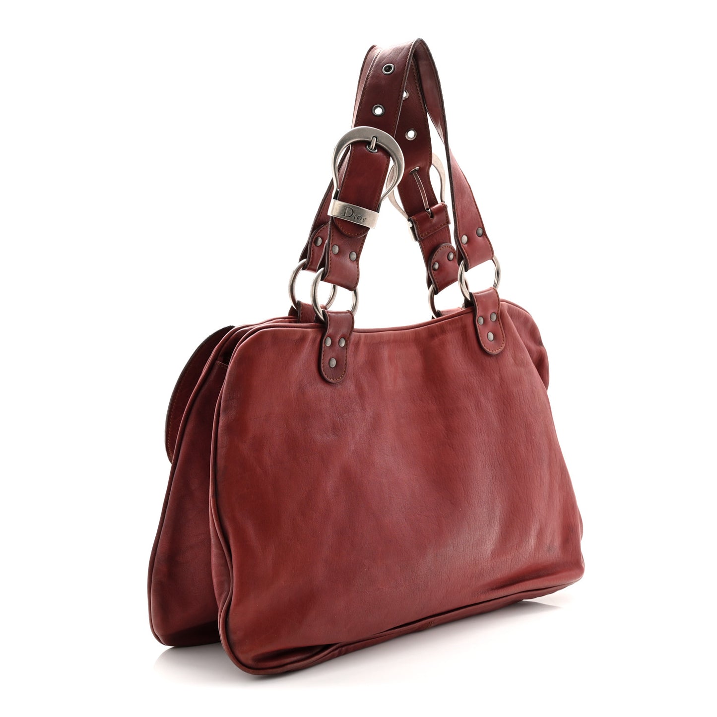 Calfskin Large Gaucho Double Saddle Bag Red