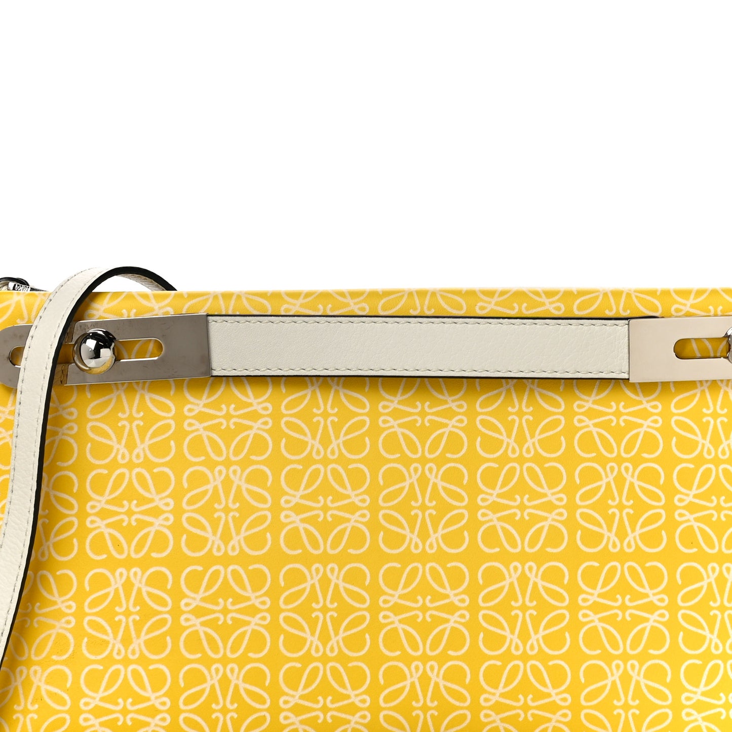 Engraved Calfskin Anagram Small Missy Bag Yellow White